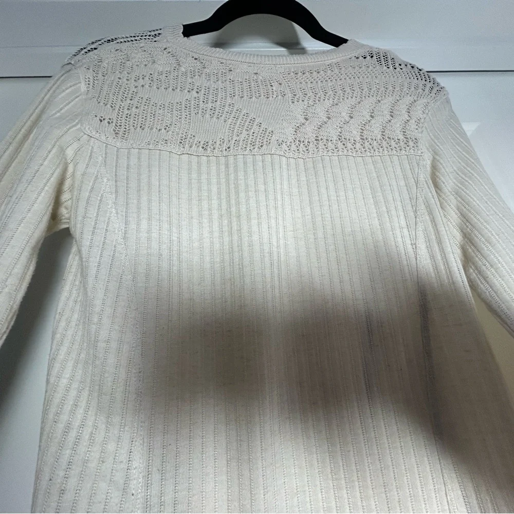 Free People Colette Lace Detail Top‎ in Neutral